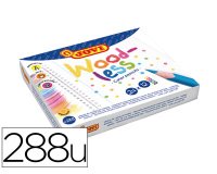 Crayon couleur jovi woodless triangulaire mine resistante  haut pouvoir couvrant inodore couleurs vives pack 288 unités