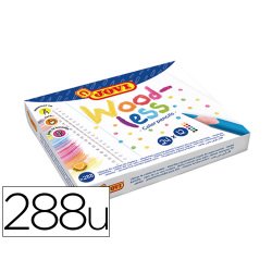 Crayon couleur jovi woodless triangulaire mine resistante  haut pouvoir couvrant inodore couleurs vives pack 288 unités