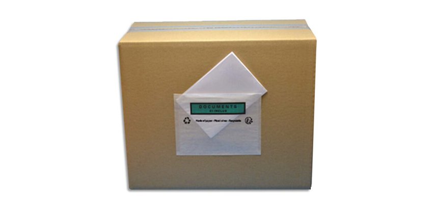 Pochette porte-document antalis dos auto-adhésif documents visibles et protégés résiste température 112x230mm 1000u