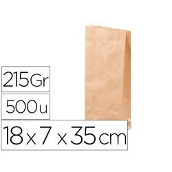 Sachet antalis kraft brun recyclé 215g double épaisseur résistant léger apte conctact aliments 18x7x35cm 500 unités