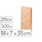 Sachet antalis kraft brun recyclé 215g double épaisseur résistant léger apte conctact aliments 18x7x35cm 500 unités