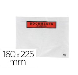 Pochette gpv polyethylene imprimee document ci-inclus 160x225mm protege des dechirures et intemperies paquet 100 unites
