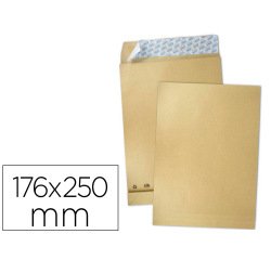 Pochette gpv a soufflets 30mm kraft brun resistant 120g b5 176x250mm fermeture bande silicone bte de 250u
