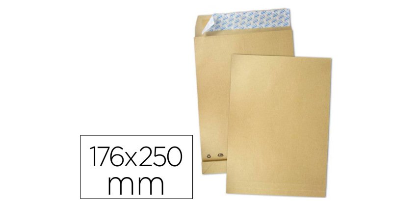 Pochette gpv a soufflets 30mm kraft brun resistant 120g b5  176x250mm fermeture bande     silicone boite 250 unites