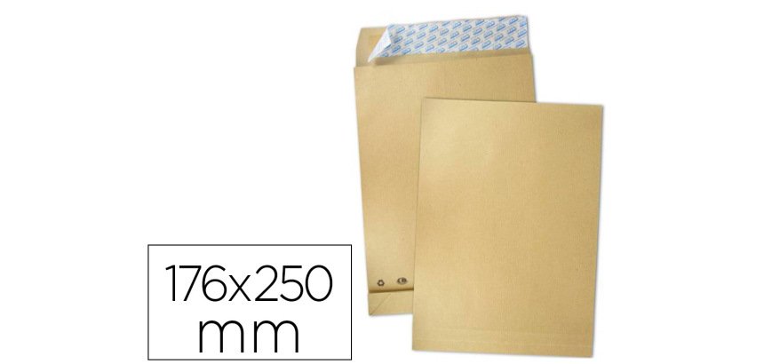 Pochette gpv a soufflets 30mm kraft brun resistant 120g b5 176x250mm fermeture bande silicone bte de 250u