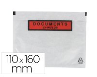 Pochette gpv polyethylene imprimee document ci-inclus 110x160mm protege des dechirures et intemperies paquet 100 unites