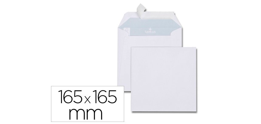 Enveloppe blanche gpv carree papier offset 120g 165x165mm bande de protection ideale invitations faire-part voeux