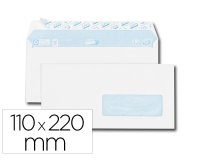 Enveloppe gpv everyday blanche 80g dl 110x220mm fenetre 35x100mm fermeture securisee collage renforce boite 500 unites