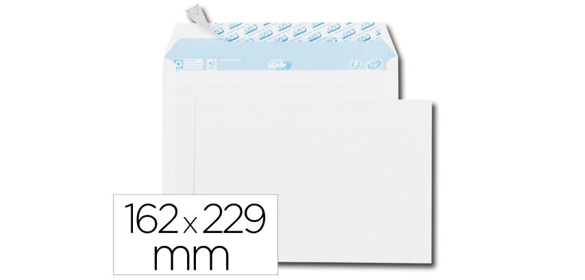 Enveloppe gpv everyday blanche 80g c5 162x229mm bande protection fermeture securisee collage renforce boite 500 unites