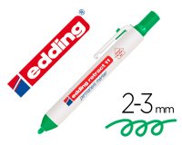 Marqueur edding permanent rétractable pointe ogive 1,5/3mm rechargeable coloris vert