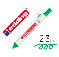 Marqueur edding permanent rétractable pointe ogive 1,5/3mm rechargeable coloris vert