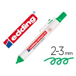 Marqueur edding permanent rétractable pointe ogive 1,5/3mm rechargeable coloris vert