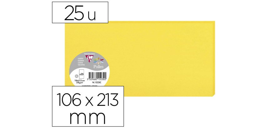Paquet de 25 cartes simples Pollen 106x213mm 210g/m²
