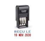 Tampon dateur trodat 4850/l1 mini avec formule recu le 25x11mm bicolore bleu/rouge