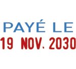 Tampon dateur trodat 4850/l2 mini avec formule paye le 25x11mm bicolore bleu/rouge