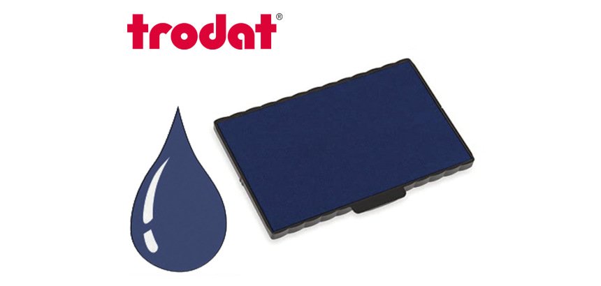 Cassette encrage trodat 6/512 pour tampon metal line 5212/54120 taille empreinte 116x70mm coloris bleu