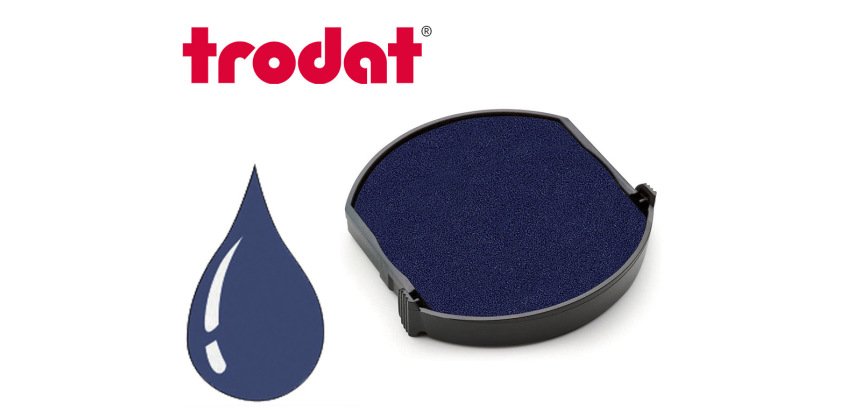 Cassette encrage trodat 6/46025b pour tampon encreur printy 46025/46125 diametre 25mm     coloris bleu
