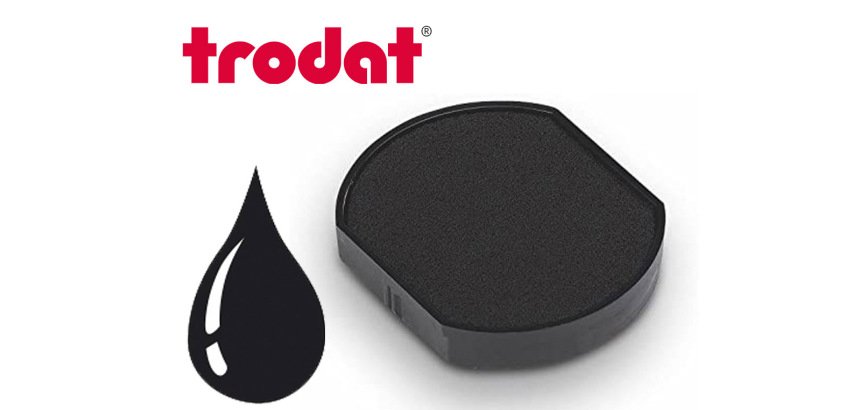 Cassette encrage trodat 6/46040a pour tampon encreur 46040/ 46040r/46140 coloris noir