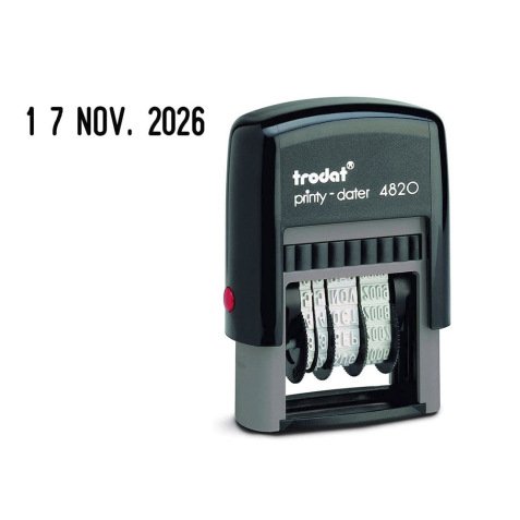 Tampon dateur trodat printy 4820 encrage automatique 1 ligne taille empreinte 27x4mm coloris noir