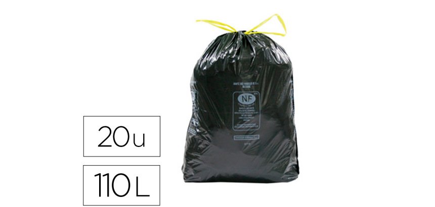 Sac poubelle nf liens rlx20 110 litres
