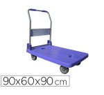 Chariot pliant viso metal polypropylene 2 roues fixes 2 pivotantes patins antiderapants plateforme 60x90cm charge 320kg