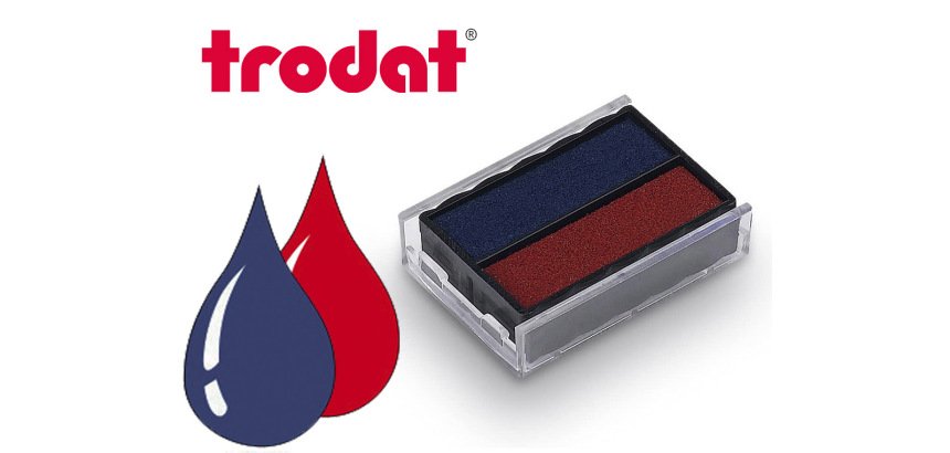 Cassette encrage trodat 6/4850a pour tampon encreur printy  4850/4820l1/4850l2/4850l8     taille empreinte 25x14mm noir