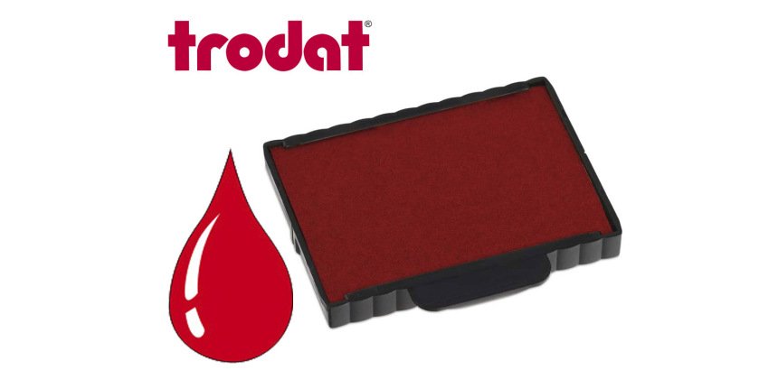 Cassette encrage trodat 6/57a pour tampon metal line 5207/5470 taille empreinte 60x40mm coloris rouge