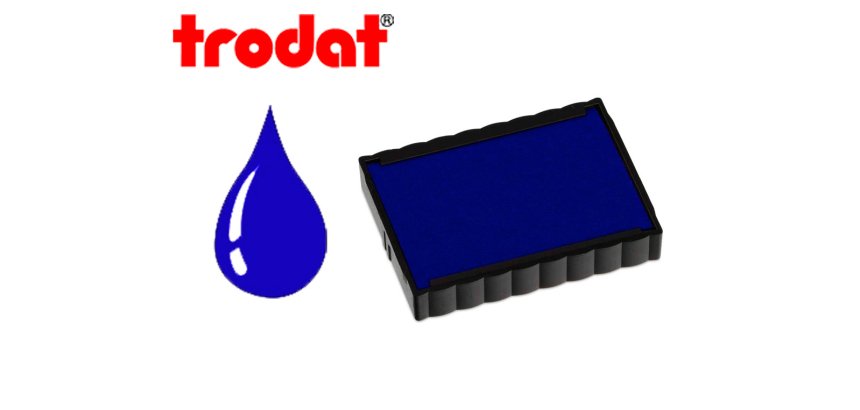 Cassette encrage trodat 6/4750b pour tampon encreur printy 4750/4755/4760 taille empreinte41x24mm coloris  bleu