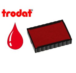 Cassette encrage trodat 6/4750c pour tampon encreur printy 4750/4755/4760 taille empreinte41x24mm coloris rouge