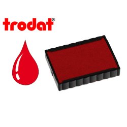 Cassette encrage trodat 6/4750c pour tampon encreur printy 4750/4755/4760 taille empreinte41x24mm coloris rouge