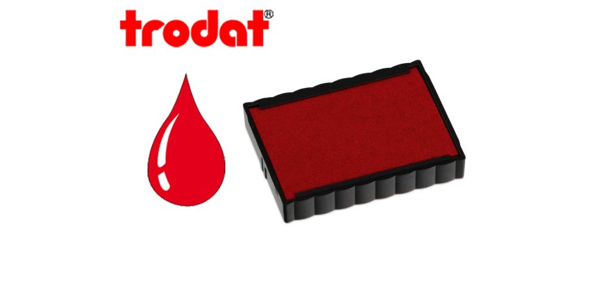 Cassette encrage trodat 6/4750c pour tampon encreur printy 4750/4755/4760 taille empreinte41x24mm coloris rouge