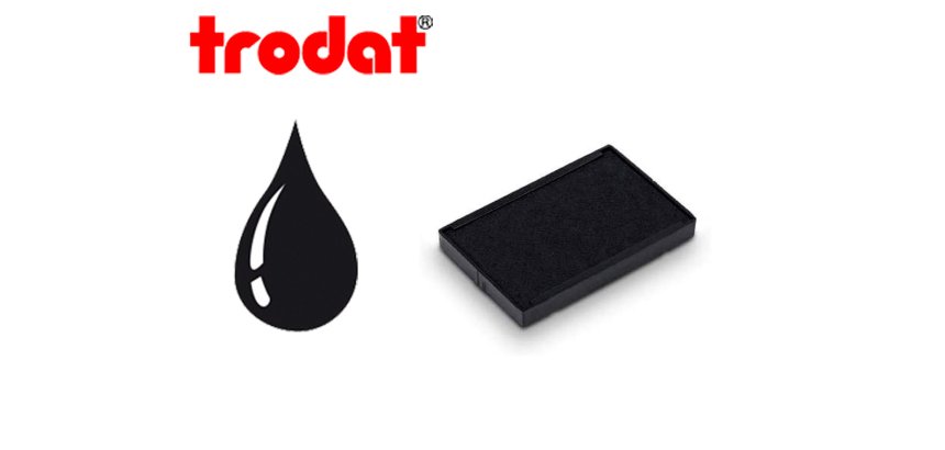 Cassette encrage trodat 6/4928a pour tampon encreur 4928/4958 coloris noir