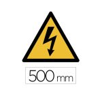 Sticker sol viso danger electricite pictogramme adhesif antiderapant cote 500mm conforme norme iso 7010
