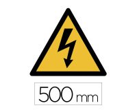 Sticker sol viso danger electricite pictogramme adhesif antiderapant cote 500mm conforme norme iso 7010