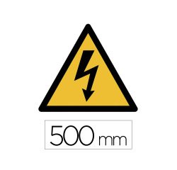 Sticker sol viso danger electricite pictogramme adhesif antiderapant cote 500mm conforme norme iso 7010