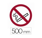 Sticker sol viso interdiction de fumer pictogramme adhesif diametre 500mm conforme norme iso 7010