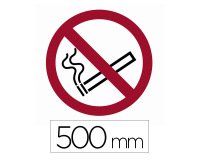 Sticker sol viso interdiction de fumer pictogramme adhesif diametre 500mm conforme norme iso 7010