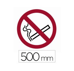 Sticker sol viso interdiction de fumer pictogramme adhesif diametre 500mm conforme norme iso 7010