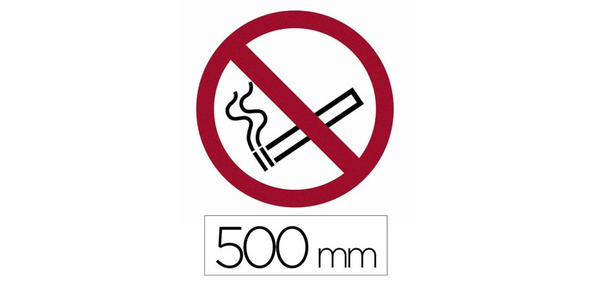 Sticker sol viso interdiction de fumer pictogramme adhesif diametre 500mm conforme norme iso 7010