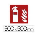 Sticker sol viso zone extincteur pictogramme adhesif antiderapant cote 500mm conforme norme iso 7010