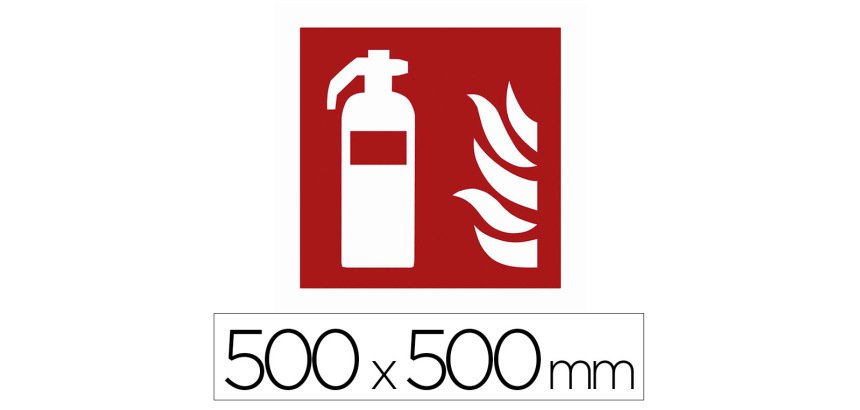 Sticker sol viso zone extincteur pictogramme adhesif antiderapant cote 500mm conforme norme iso 7010