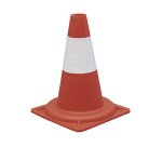 Cone signalisation viso polypropylene reflechissant entrepots usines parkings hauteur 30cm coloris orange/blanc