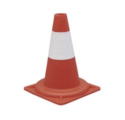 Cone signalisation viso polypropylene reflechissant entrepots usines parkings hauteur 30cm coloris orange/blanc