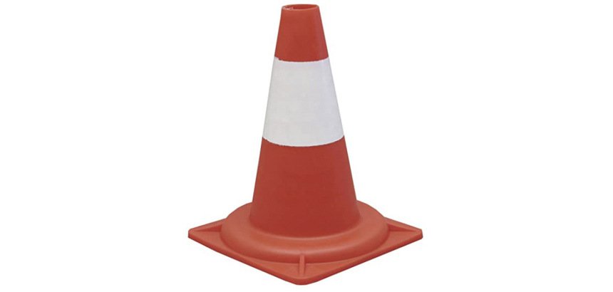 Cone signalisation viso polypropylene reflechissant entrepots usines parkings hauteur 30cm coloris orange/blanc