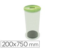 Collecteur de piles usagees viso acrylique fond mousse couvercle amovible parfaite stabilite diametre 20cm hauteur 75cm