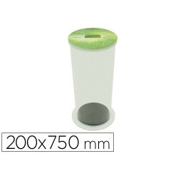Collecteur de piles usagees viso acrylique fond mousse couvercle amovible parfaite stabilite diametre 20cm hauteur 75cm