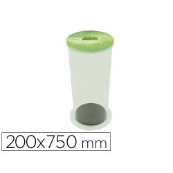 Collecteur de piles usagees viso acrylique fond mousse couvercle amovible parfaite stabilite diametre 20cm hauteur 75cm