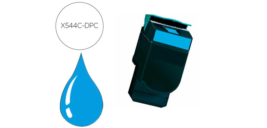 Toner laser compatible dpc lexmark c544x1cg cyan