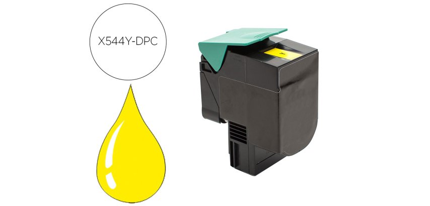 Toner laser compatible dpc lexmark c544x1yg jaune