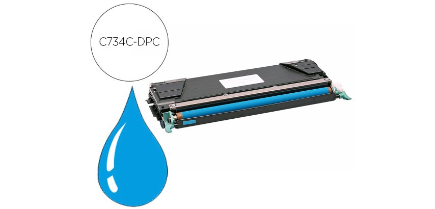 Toner laser compatible dpc lexmark c734a1cg cyan